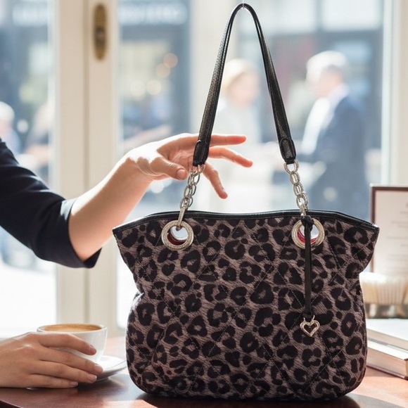 Brighton ladies Stylish Leopard Print Shoulder Chain Bag Handbag Purse - Picture 15 of 15